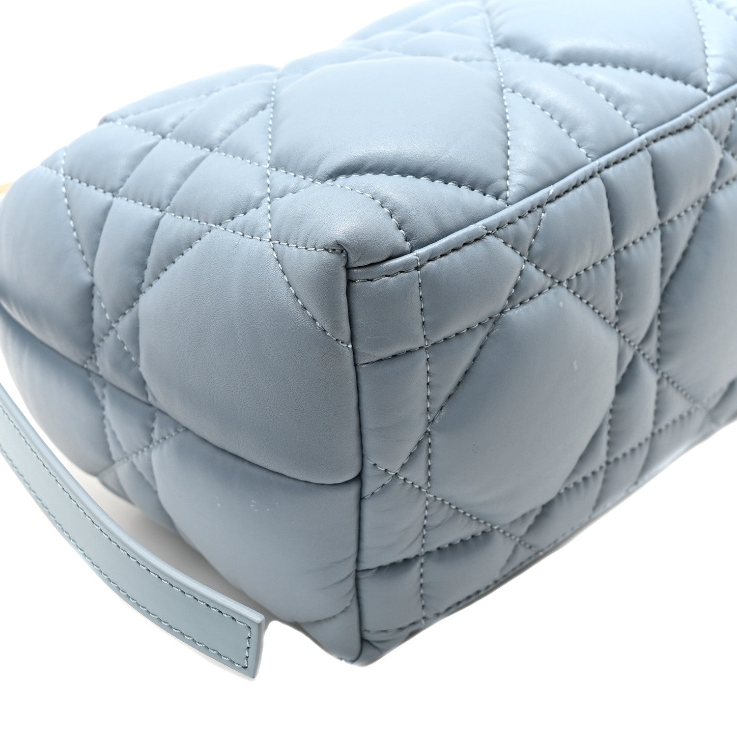 Calfskin Macrocannage Medium Diortravel Nomad Pouch Bracing Blue