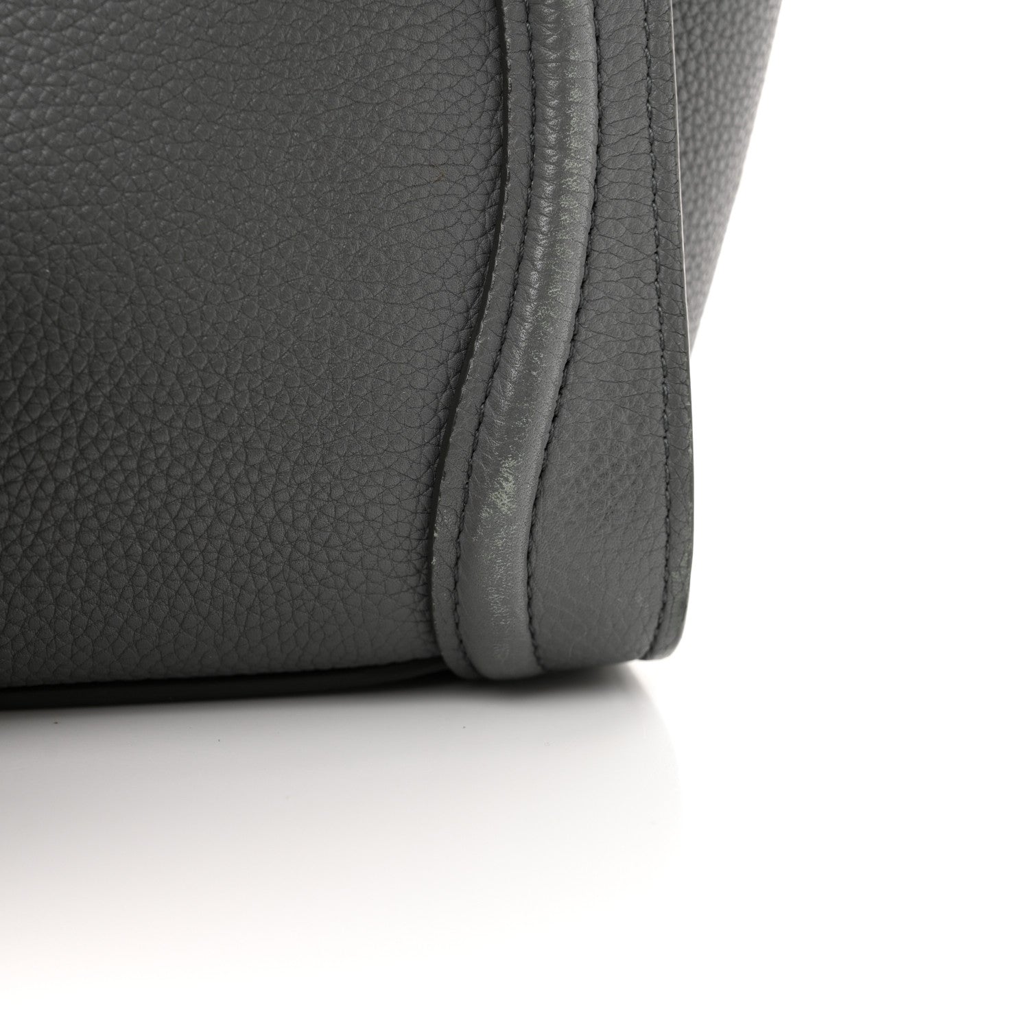 Drummed Calfskin Nano Luggage Kohl