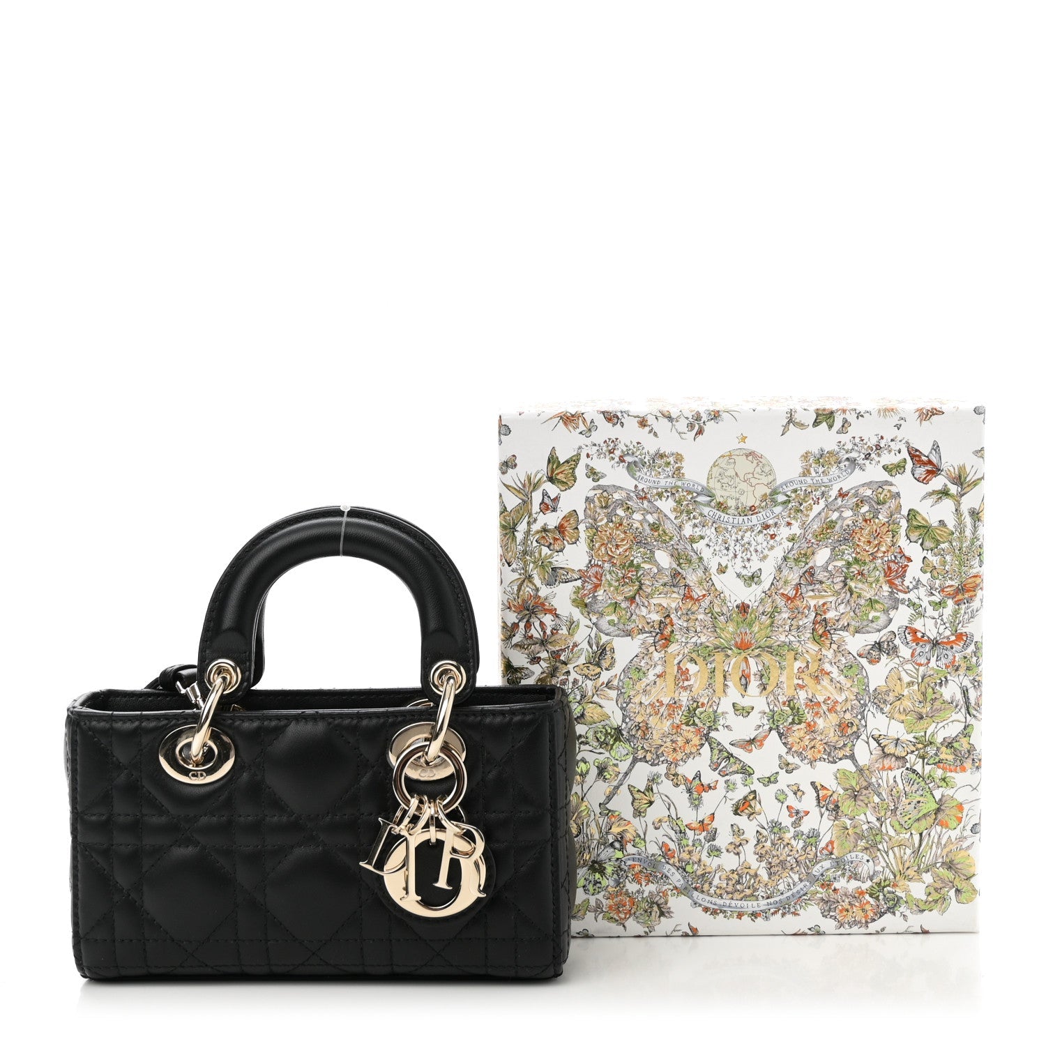 Lambskin Cannage Micro Lady D-Joy Black