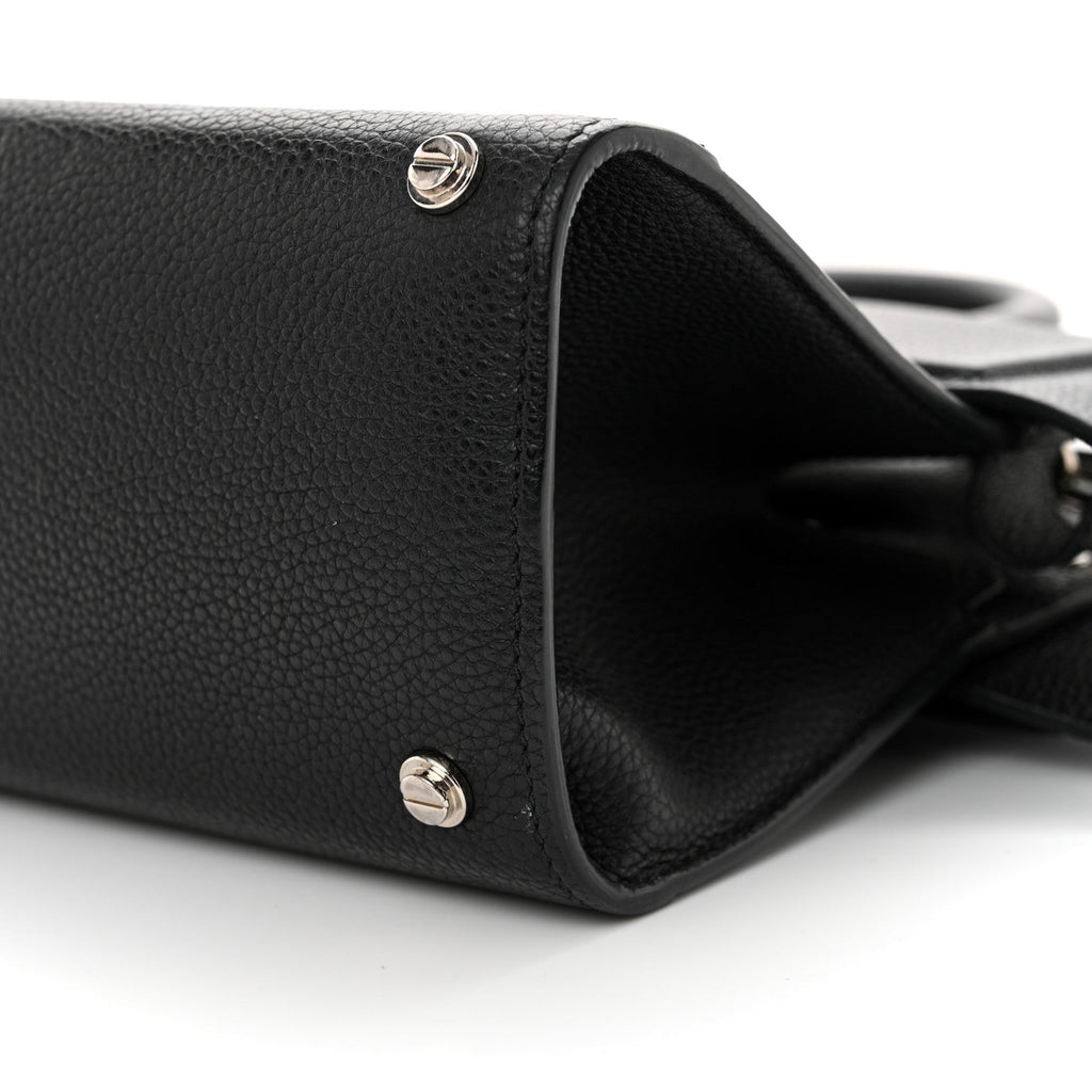 Grained Calfskin Mini Horizon Satchel Black