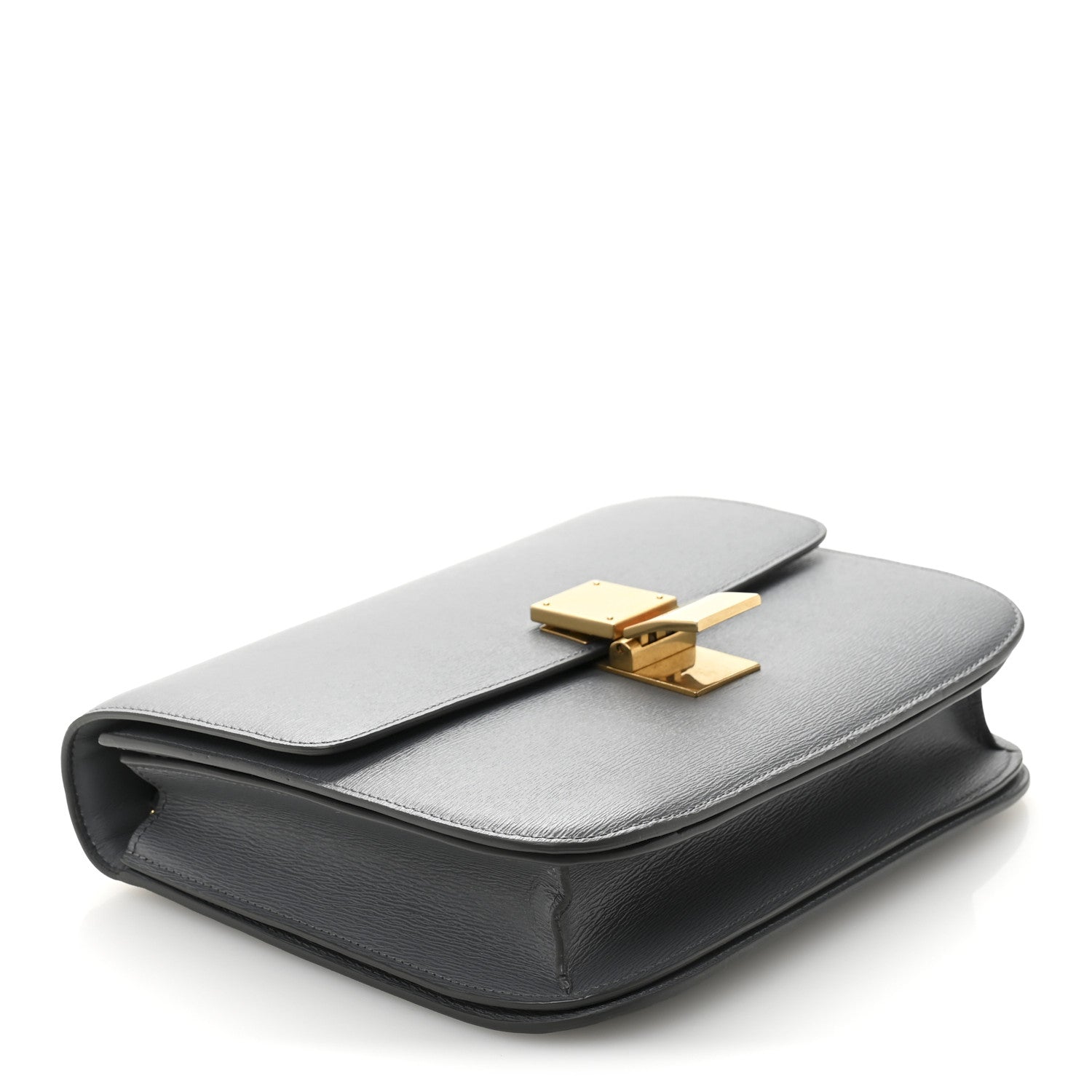 Liege Calfskin Medium Classic Box Flap Bag Grey