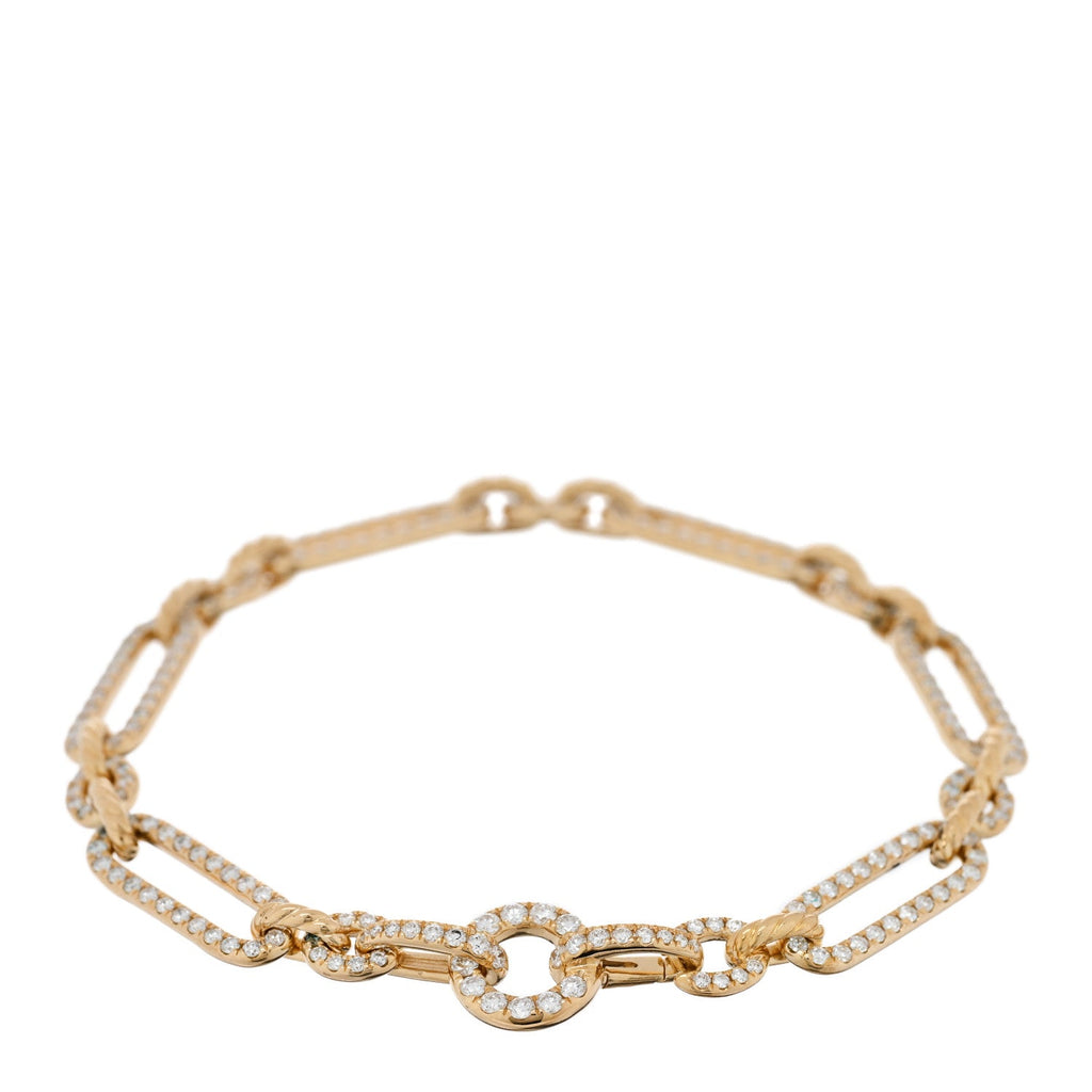 18K Yellow Gold Diamond 6.5mm Lexington Chain Bracelet