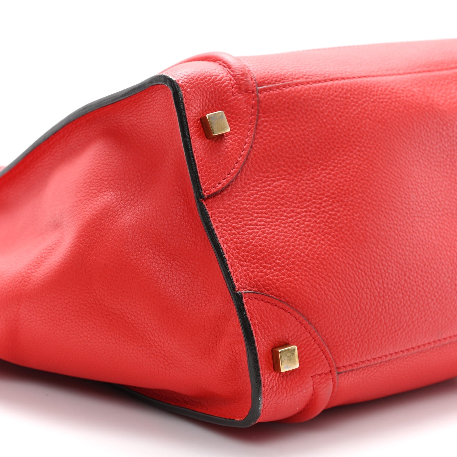 Drummed Calfskin Mini Luggage Coquelicot