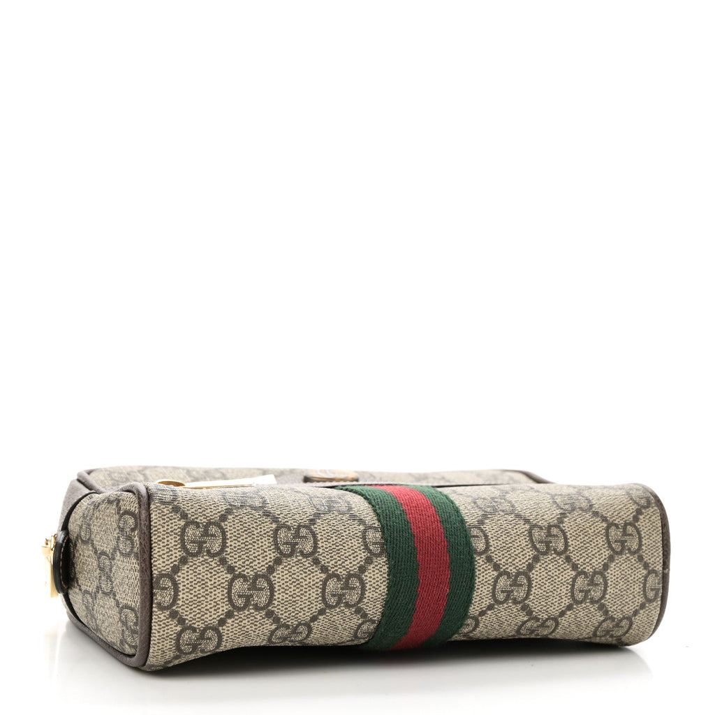GG Supreme Monogram Web Small Ophidia Belt Bag 95 38 Dark Brown