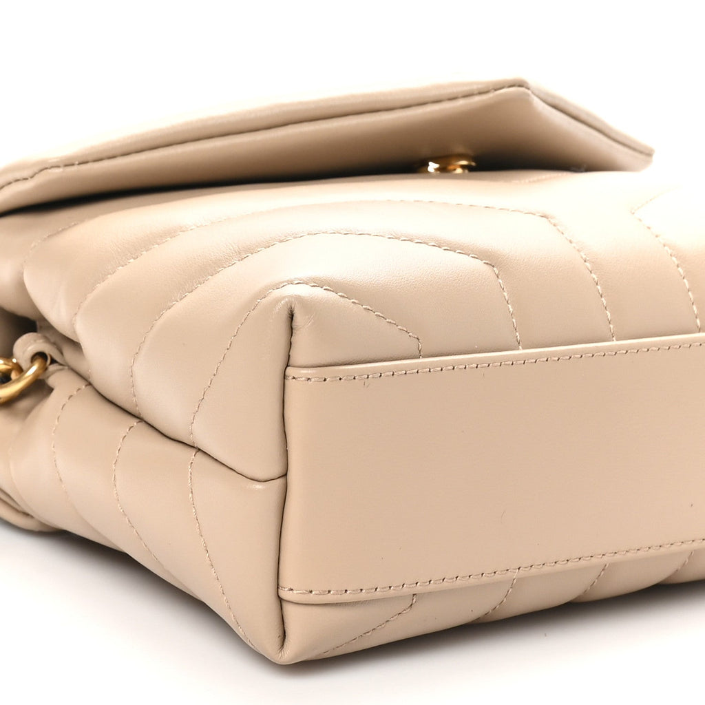 Calfskin Y Quilted Monogram Toy Loulou Crossbody Bag Dark Beige