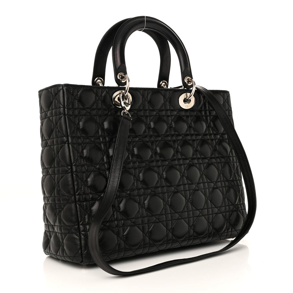 Lambskin Cannage Large Lady Dior Black