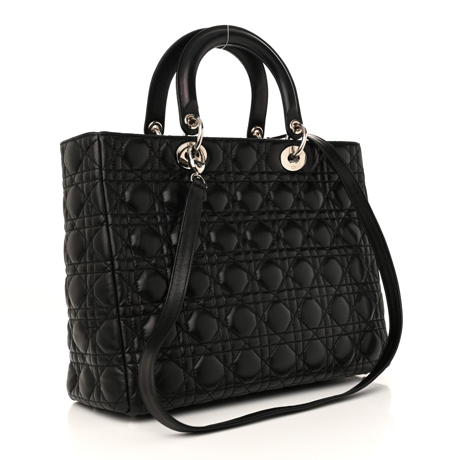 Lambskin Cannage Large Lady Dior Black