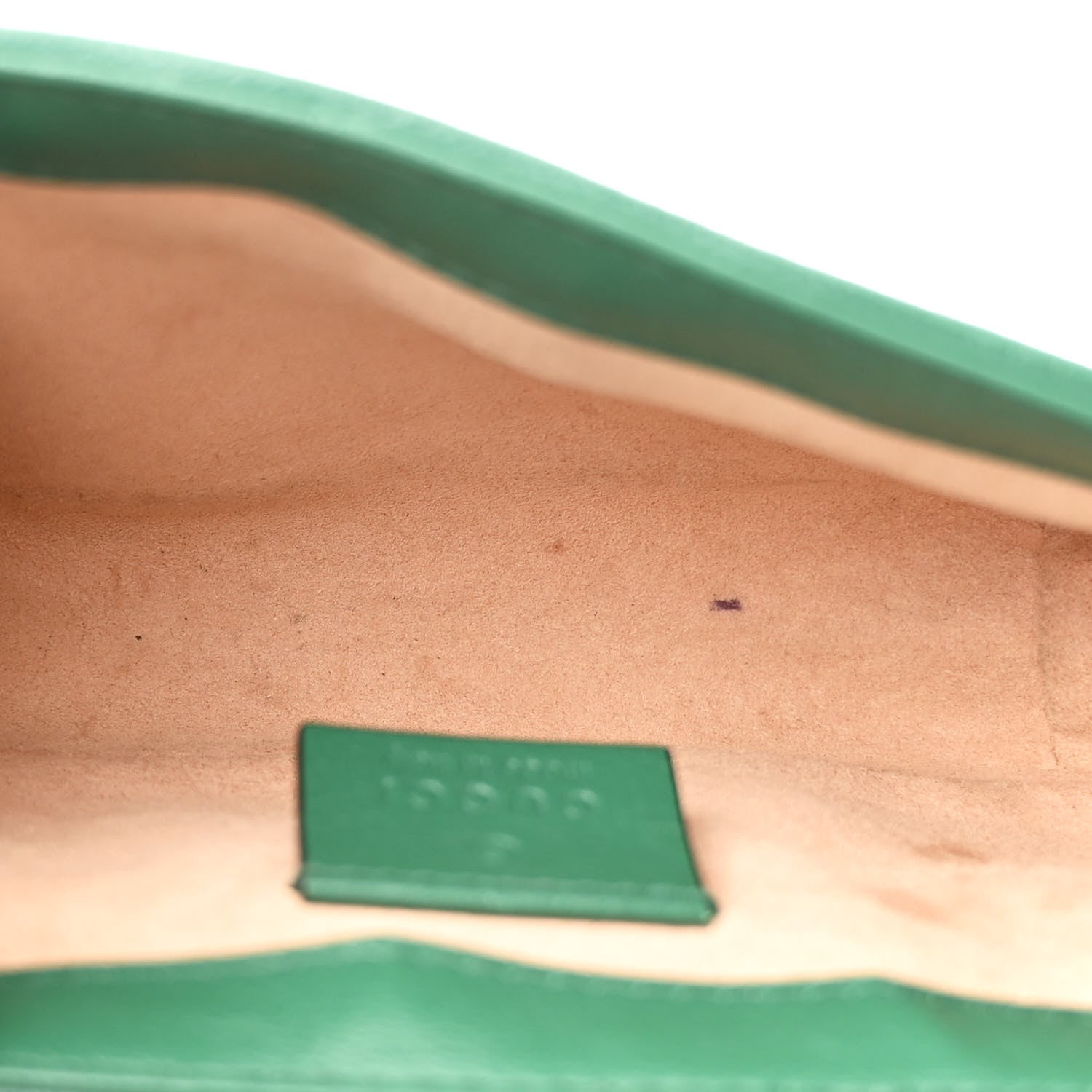 Azalea Calfskin Enamel Matelasse Diagonal Super Mini Torchon GG Marmont Shoulder Bag New Shamarock Emerald