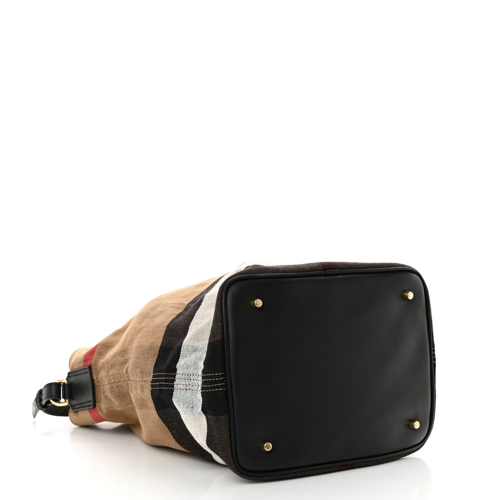 Canvas Mega Check Medium Ashby Hobo Black