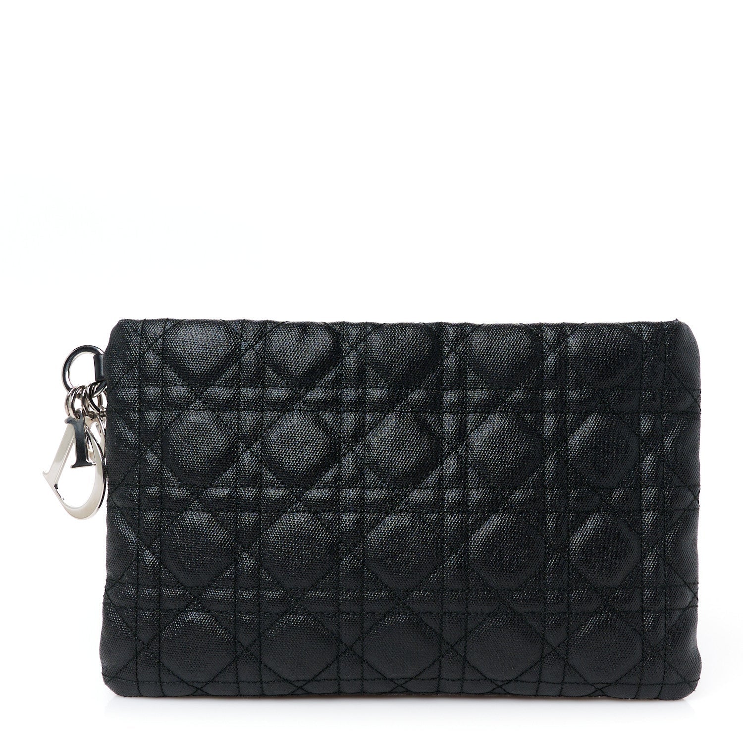 Coated Canvas Cannage Panarea Pouch Black