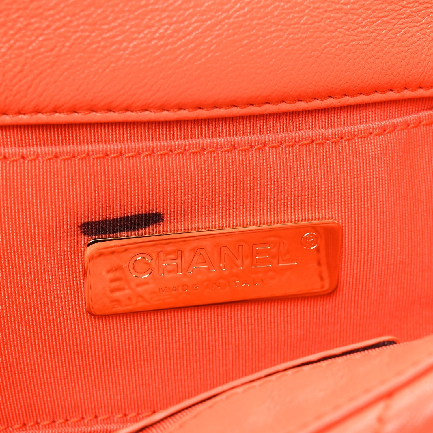Goatskin Quilted Chanel 19 Waist Bag Orange