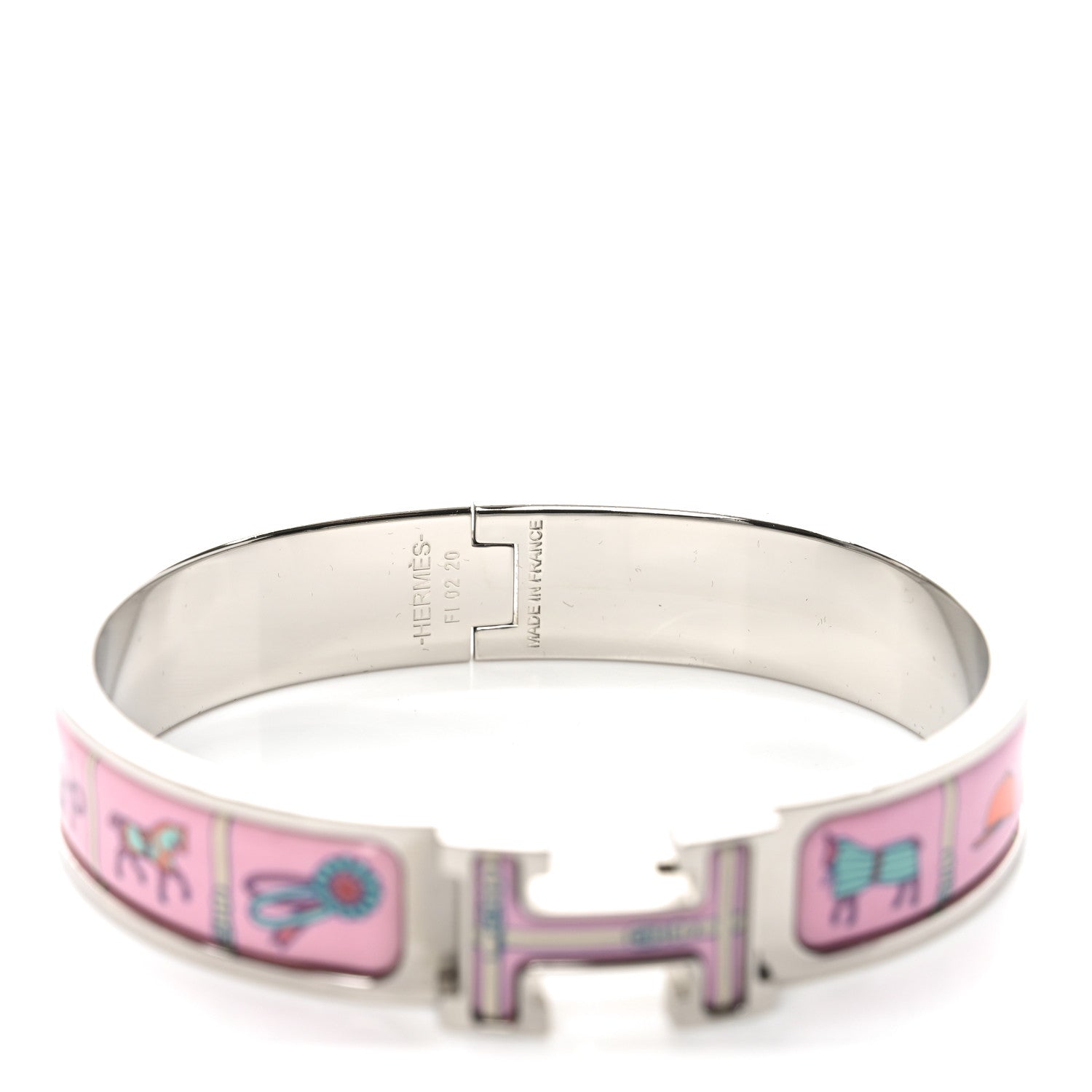 Enamel Printed Narrow Couvertures et Tenues de Jour Clic Clac H Bracelet PM Color Patch