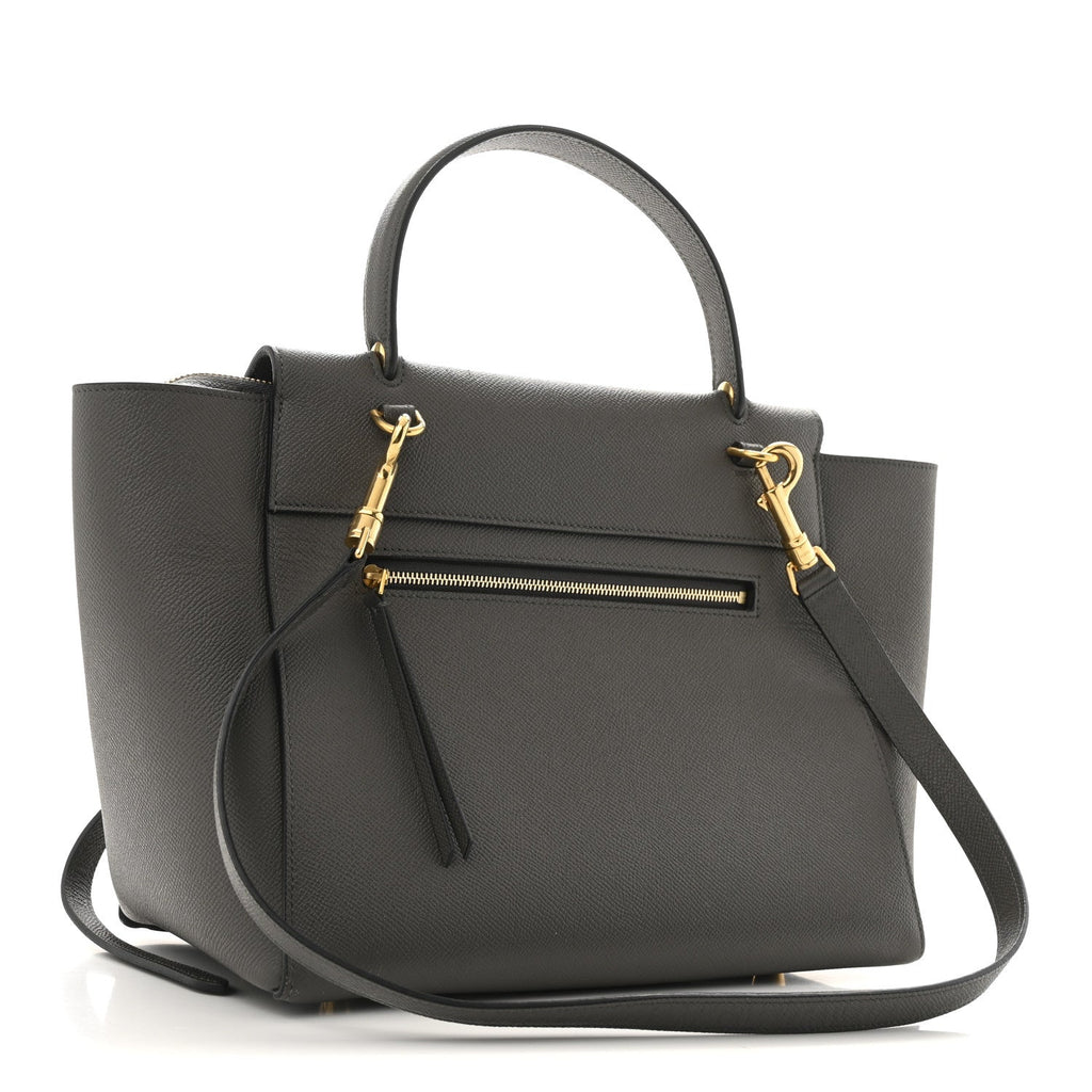 Grained Calfskin Mini Belt Bag Grey