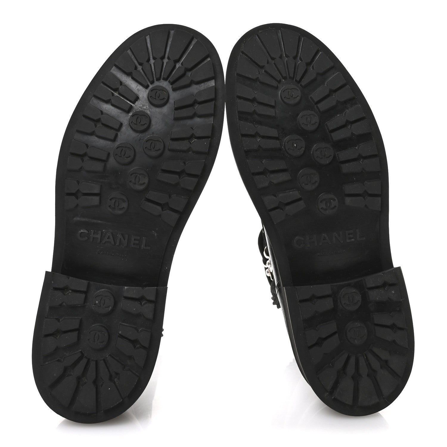 Calfskin Knit Lace Up Combat Boots 37.5 Black