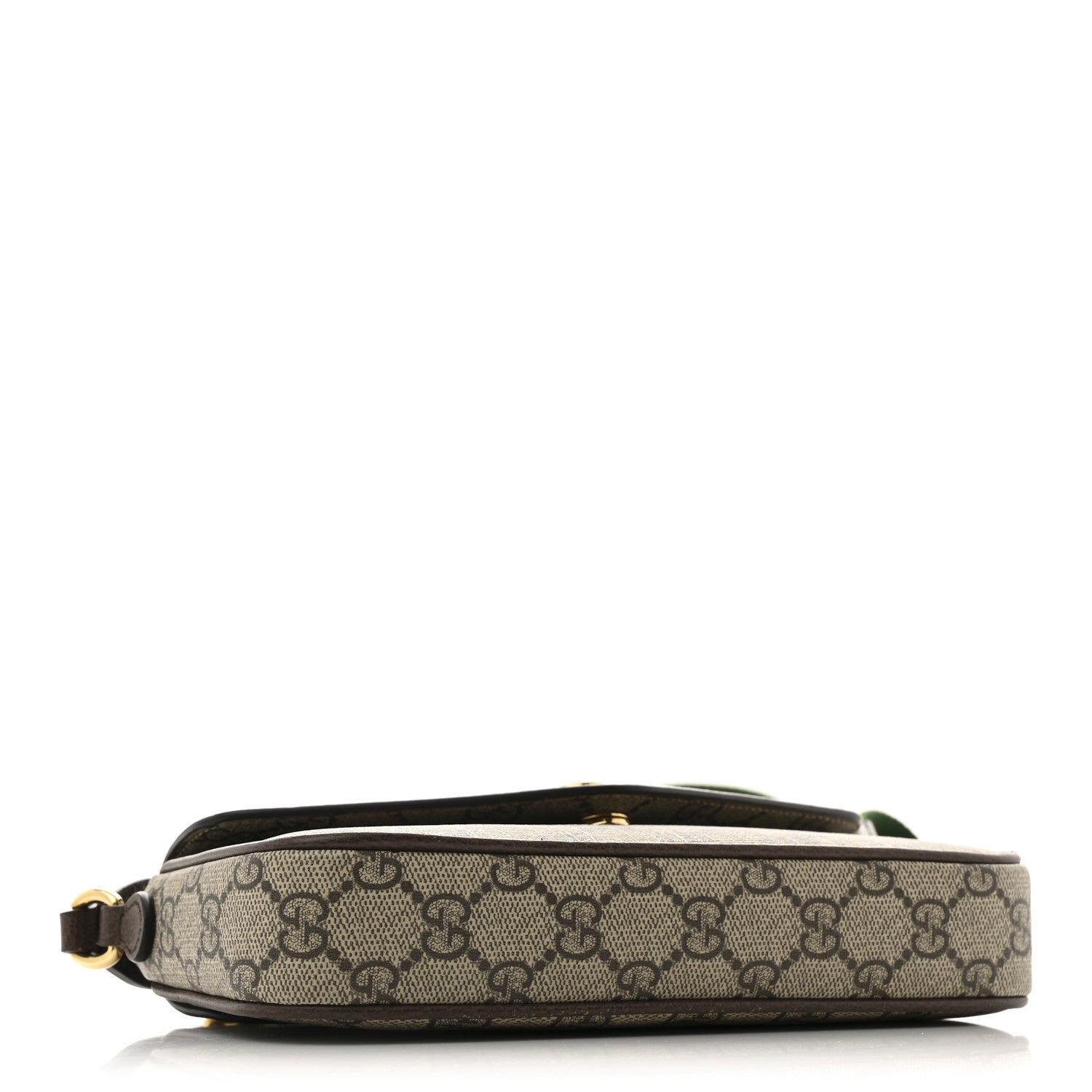 GG Supreme Monogram Textured Dollar Calfskin Web Mini Ophidia Envelope Shoulder Bag Beige Ebony