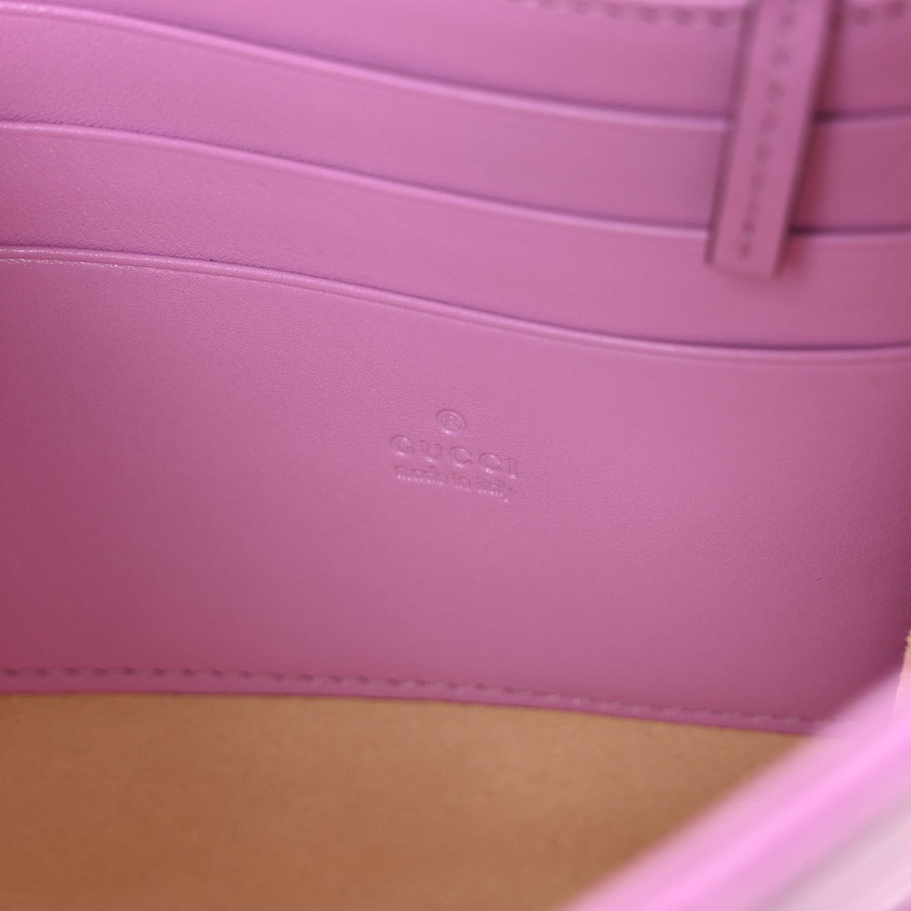 Calfskin Matelasse Mini GG Marmont Chain Wallet Candy Mousse