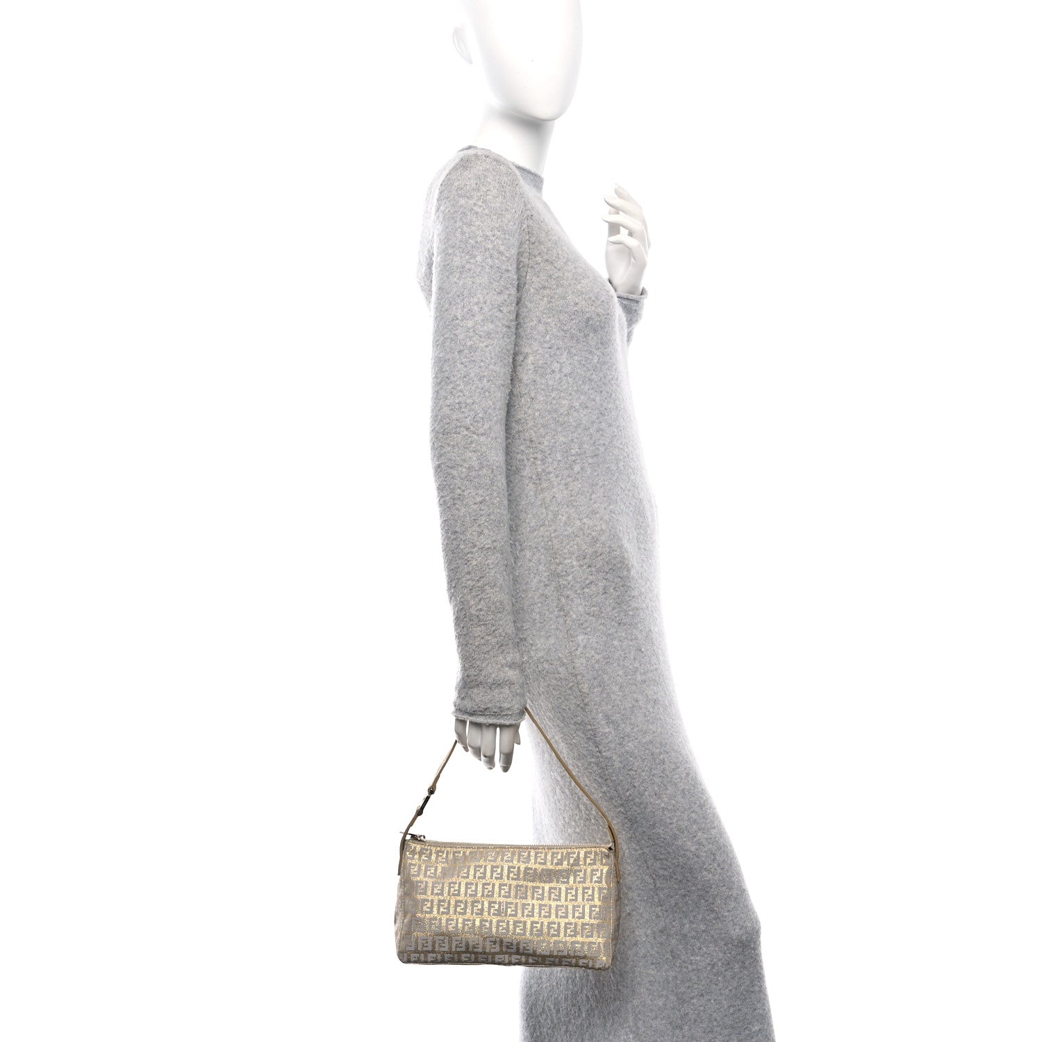 Metallic Jacquard Zucchino Pochette Oro Sabbia