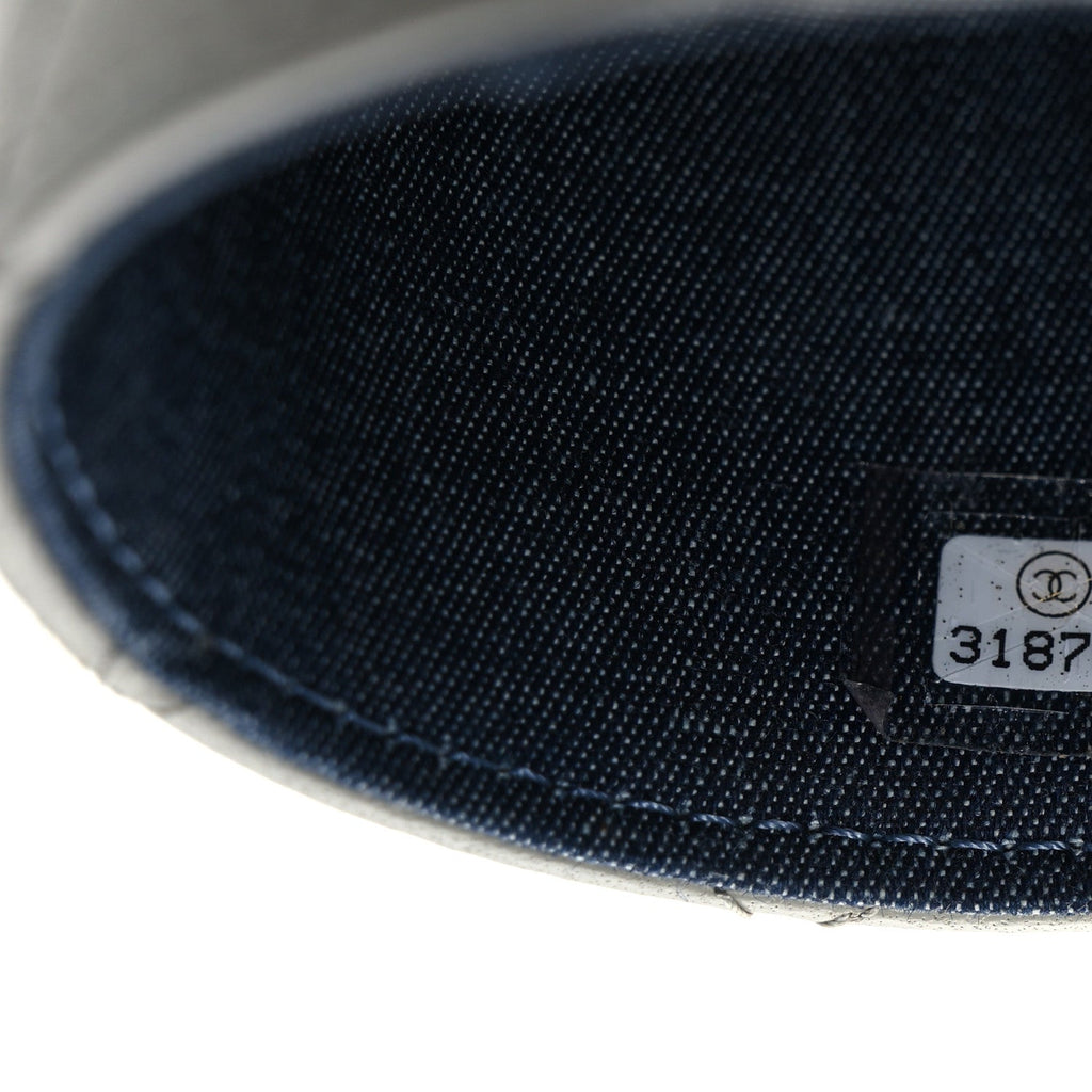 Lambskin Quilted Mini Vanity Case With Chain Grey