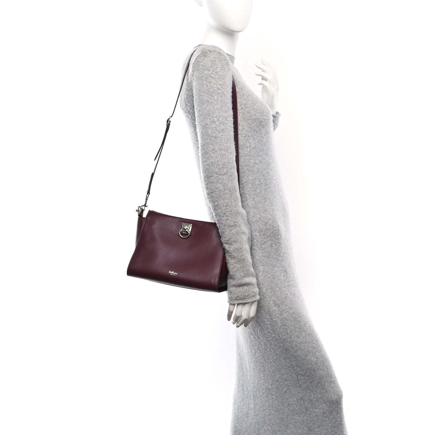 Micro Classic Grain Small Iris Shoulder Bag Black Cherry
