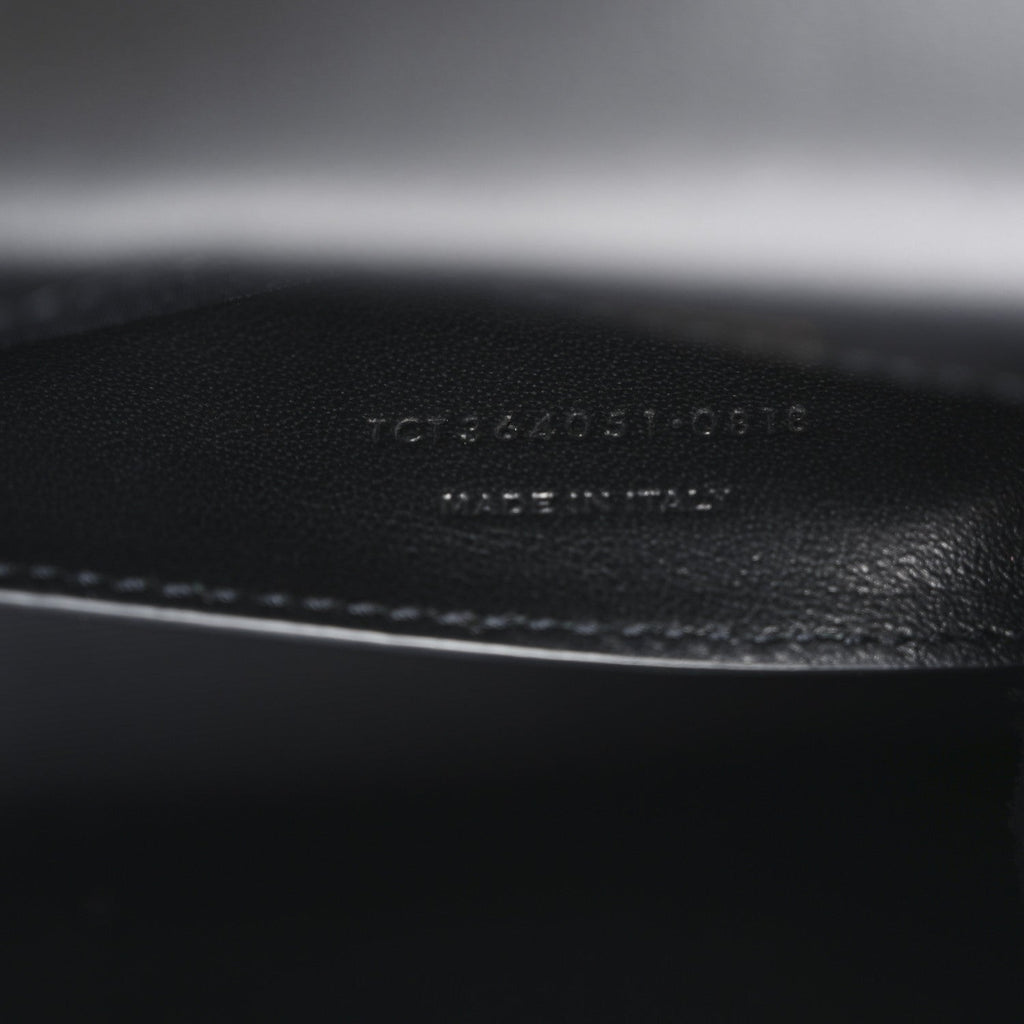 Calfskin Crystal Medium Monogram Kate Satchel Black