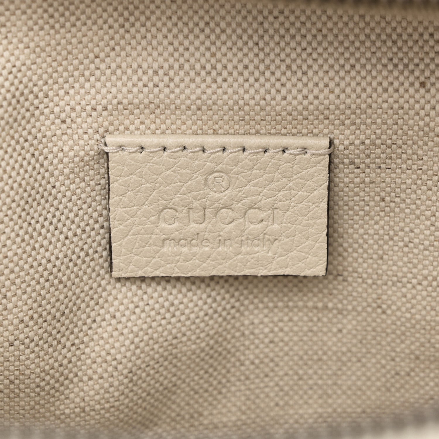 Grained Calfskin Logo Belt Bag White