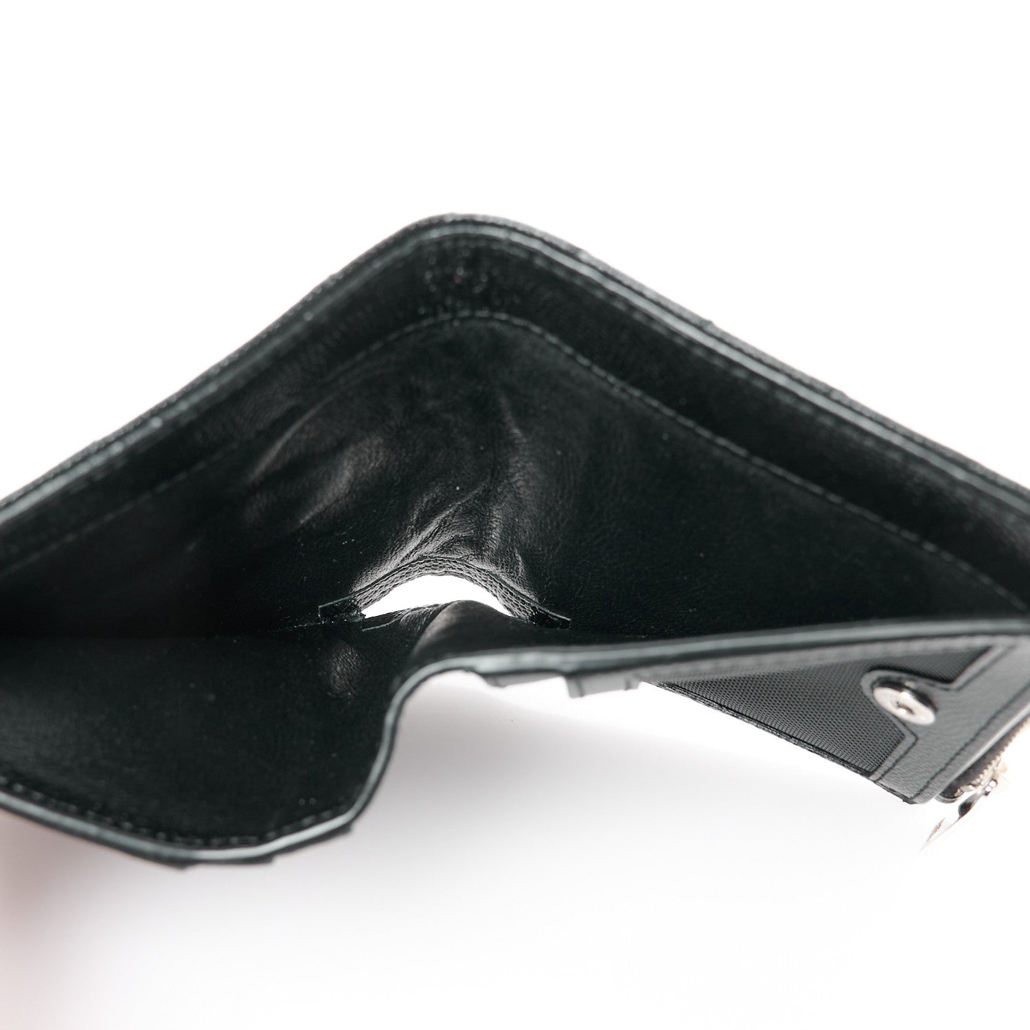 Grain De Poudre Matelasse Chevron Monogram Zipped Card Case Black