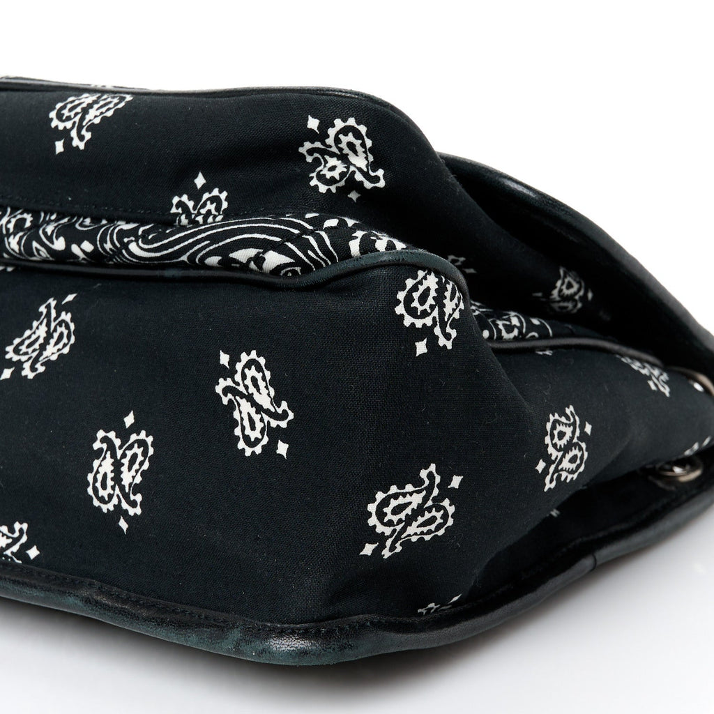 Cotton Bandana Monogram Medium Niki Chain Satchel Black White