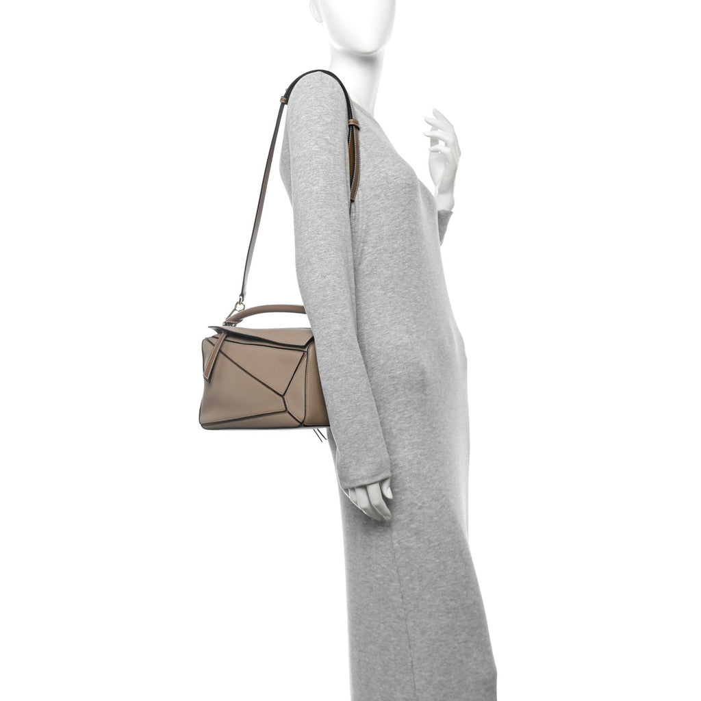 Grained Calfskin Small Puzzle Bag Sand Mink