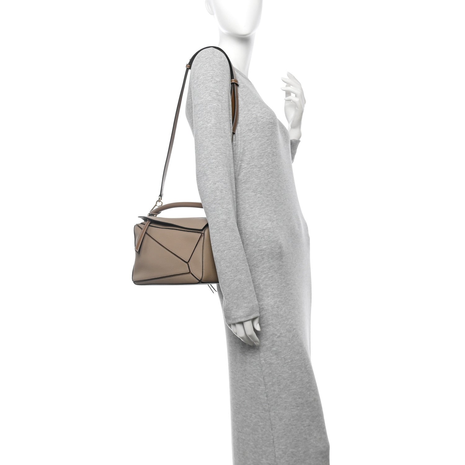 Grained Calfskin Small Puzzle Bag Sand Mink