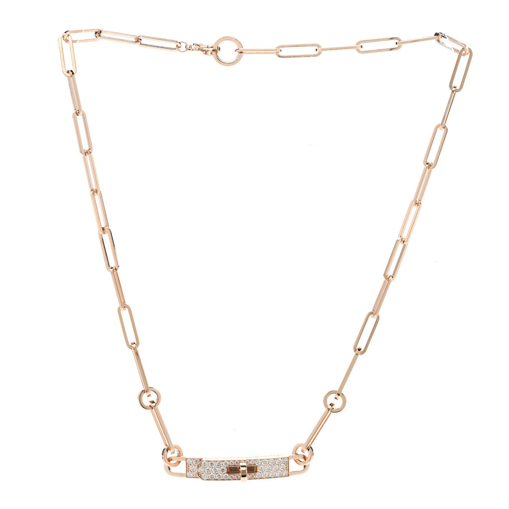 18K Rose Gold Diamond Pave Kelly Chaine Choker Necklace