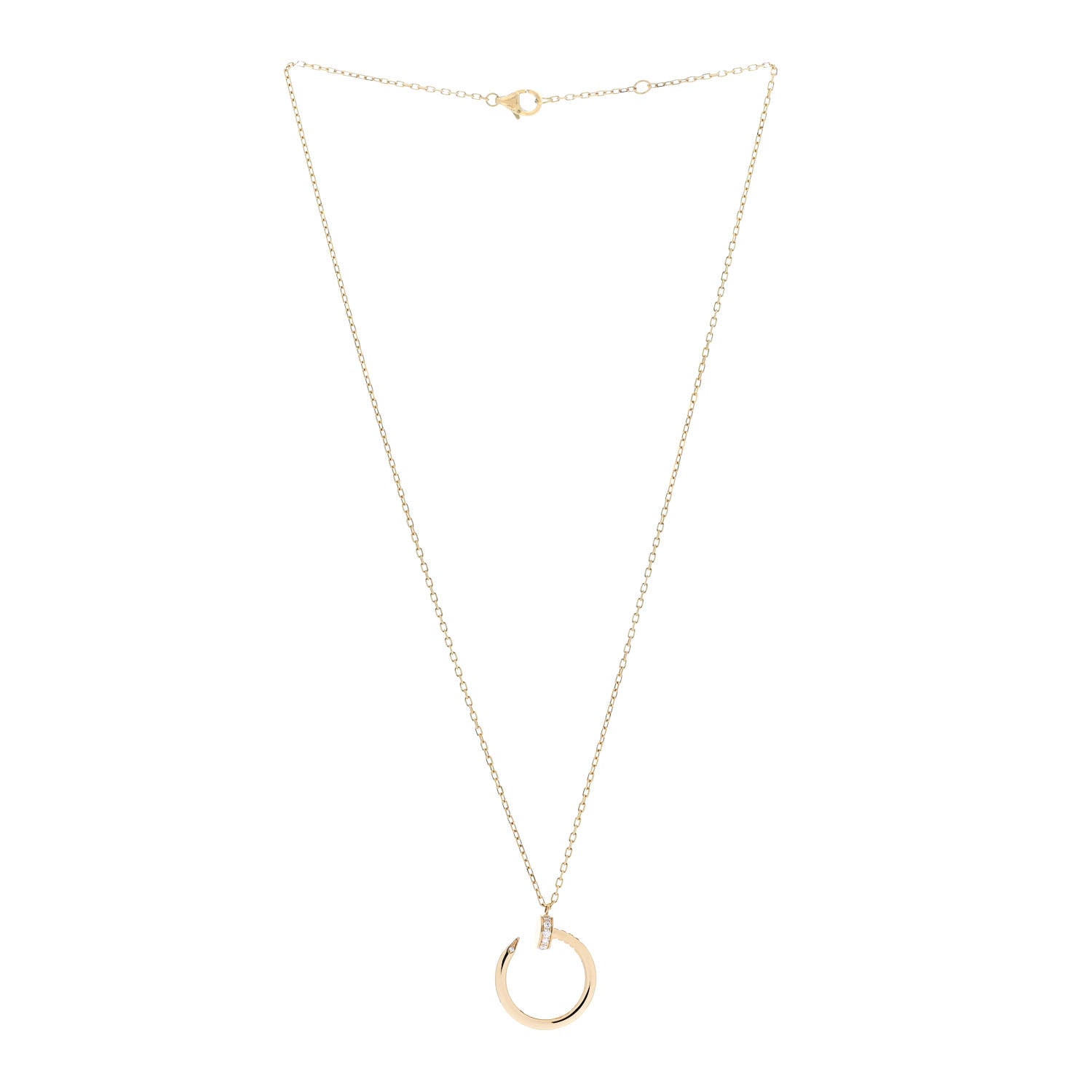 18K Yellow Gold Diamond Juste Un Clou Pendant Necklace