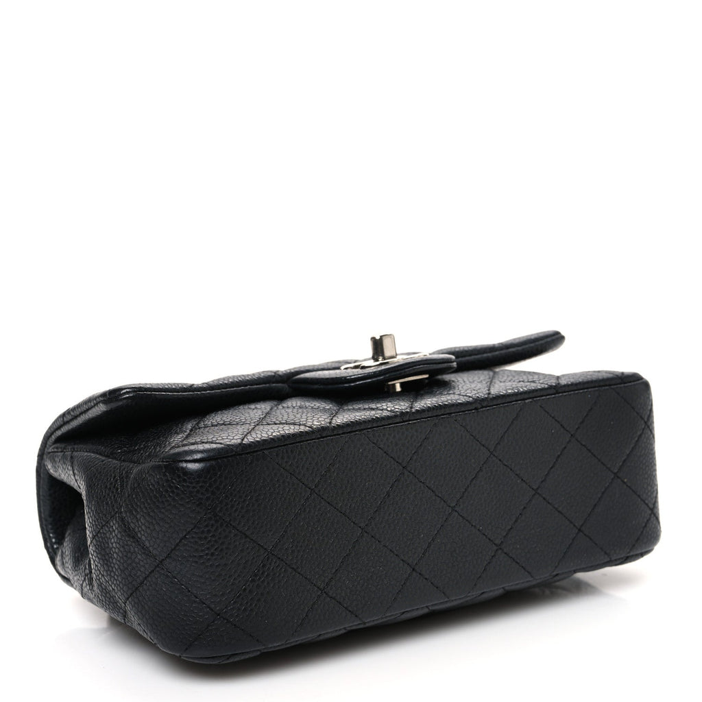 Caviar Quilted Mini Rectangular Flap Black