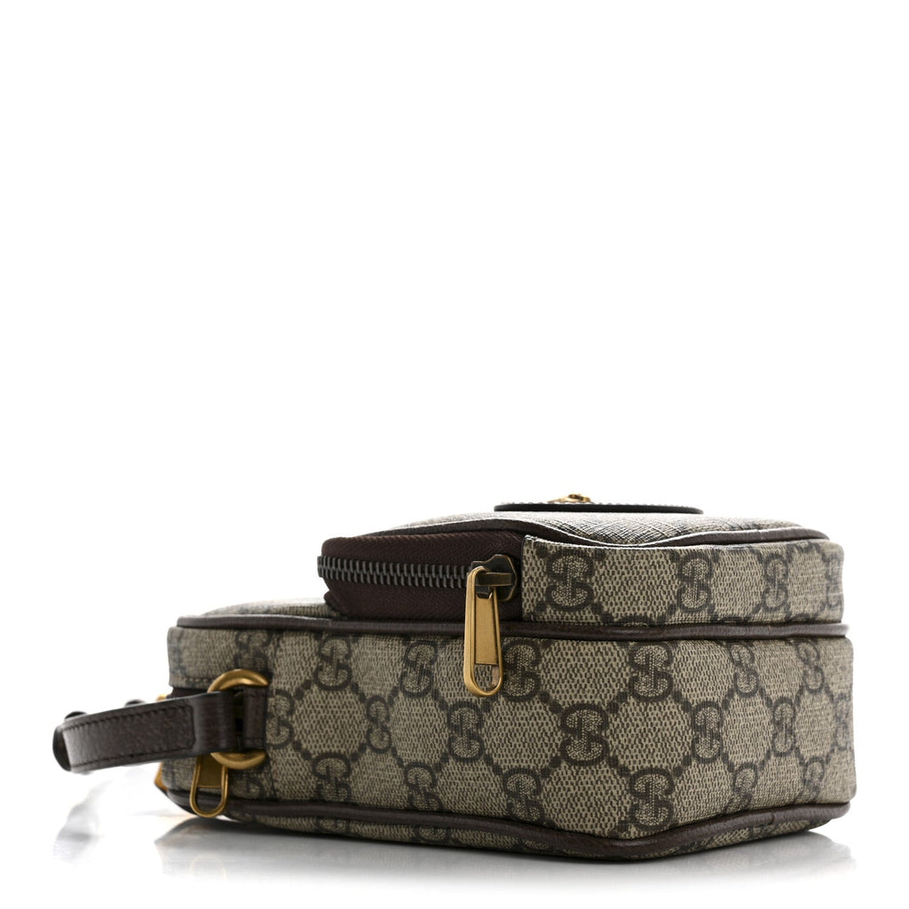 GG Supreme Monogram Mini Neo Vintage Double Zip Messenger Bag Beige New Acero Crop