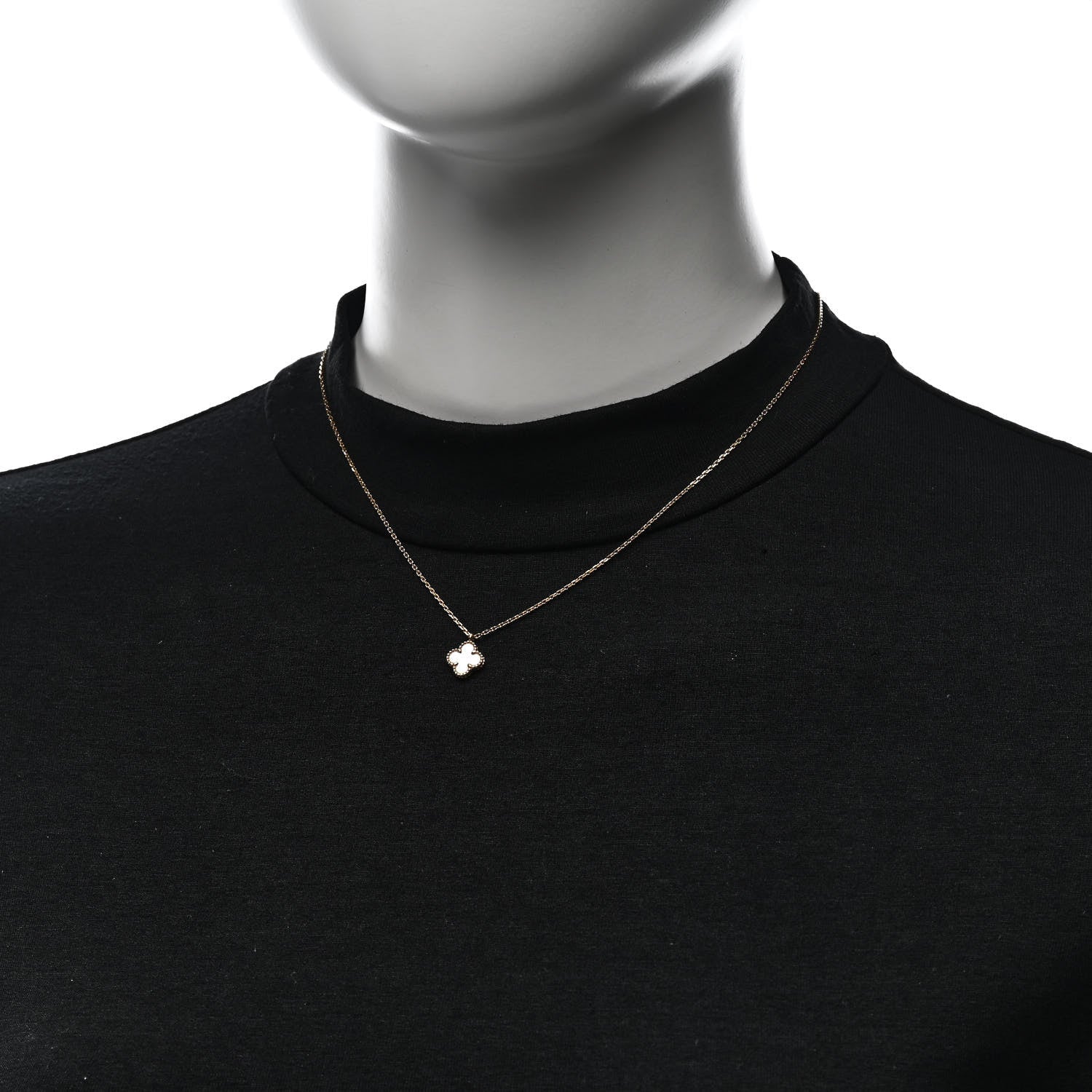 18K Yellow Gold Mother of Pearl Sweet Alhambra Pendant Necklace