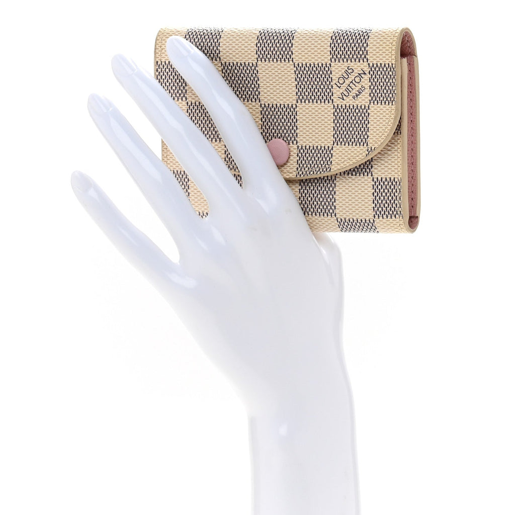 Damier Azur Rosalie Coin Purse Rose Ballerine