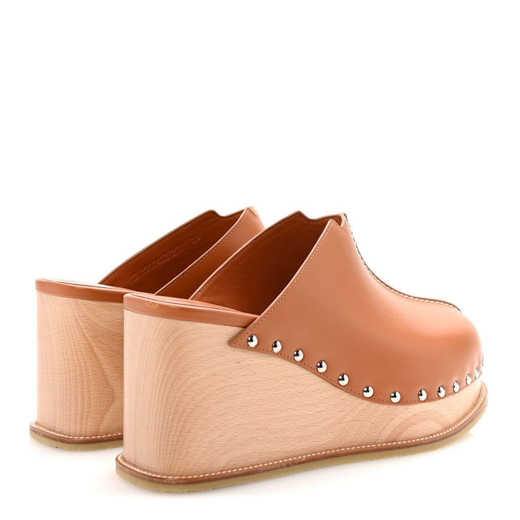 Calfskin Beechwood Earth Mules 39 Marron Glaise