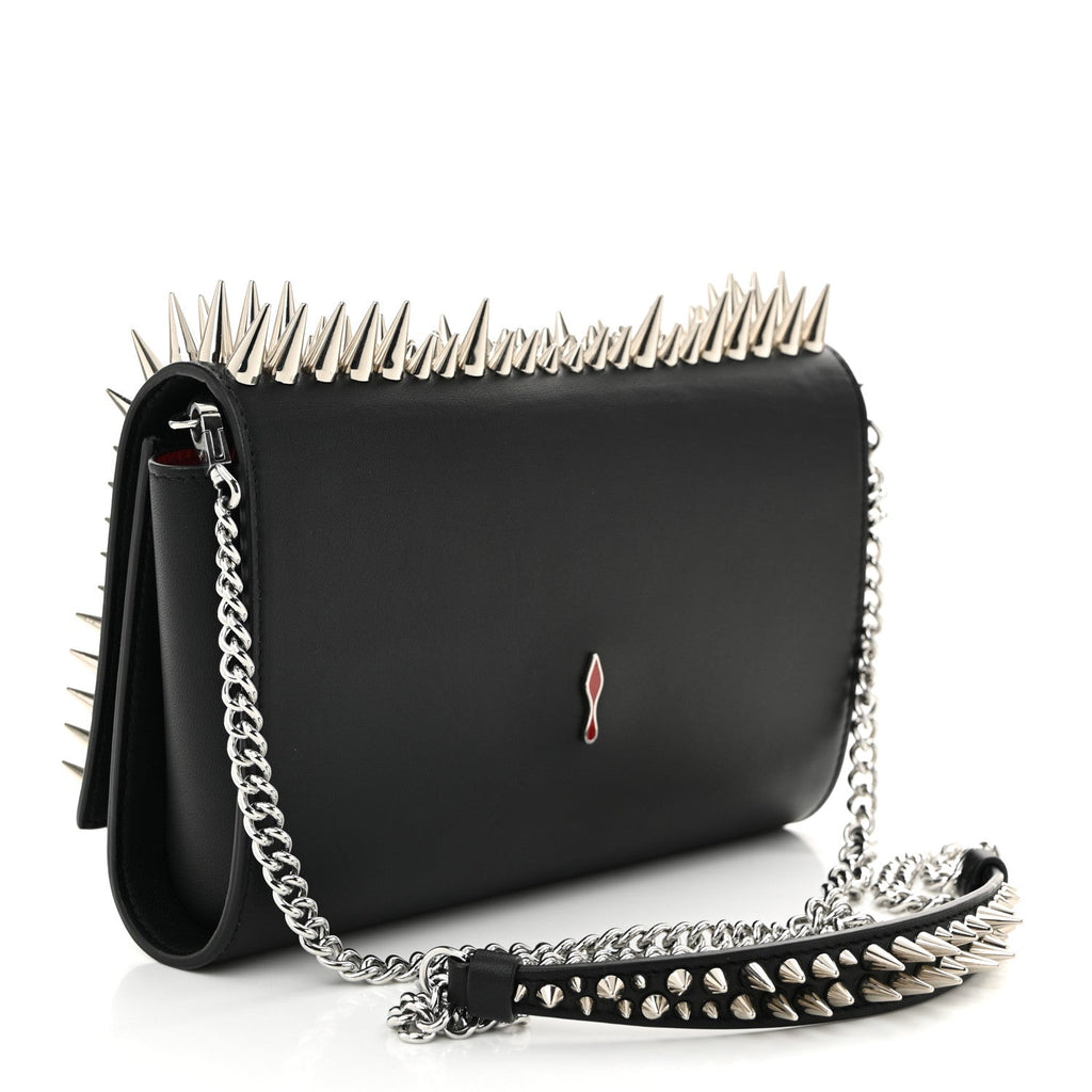 Calfskin Spikes Paloma Clutch Black