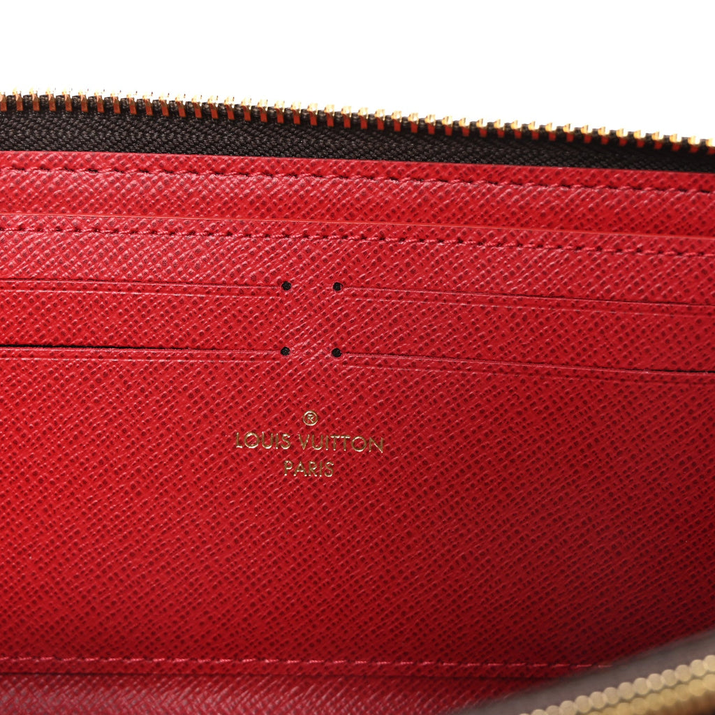 Damier Ebene Clemence Wallet Cherry