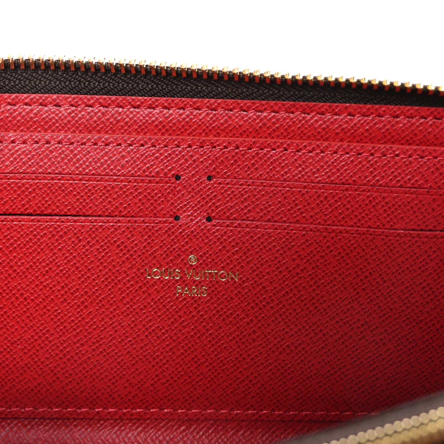 Damier Ebene Clemence Wallet Cherry