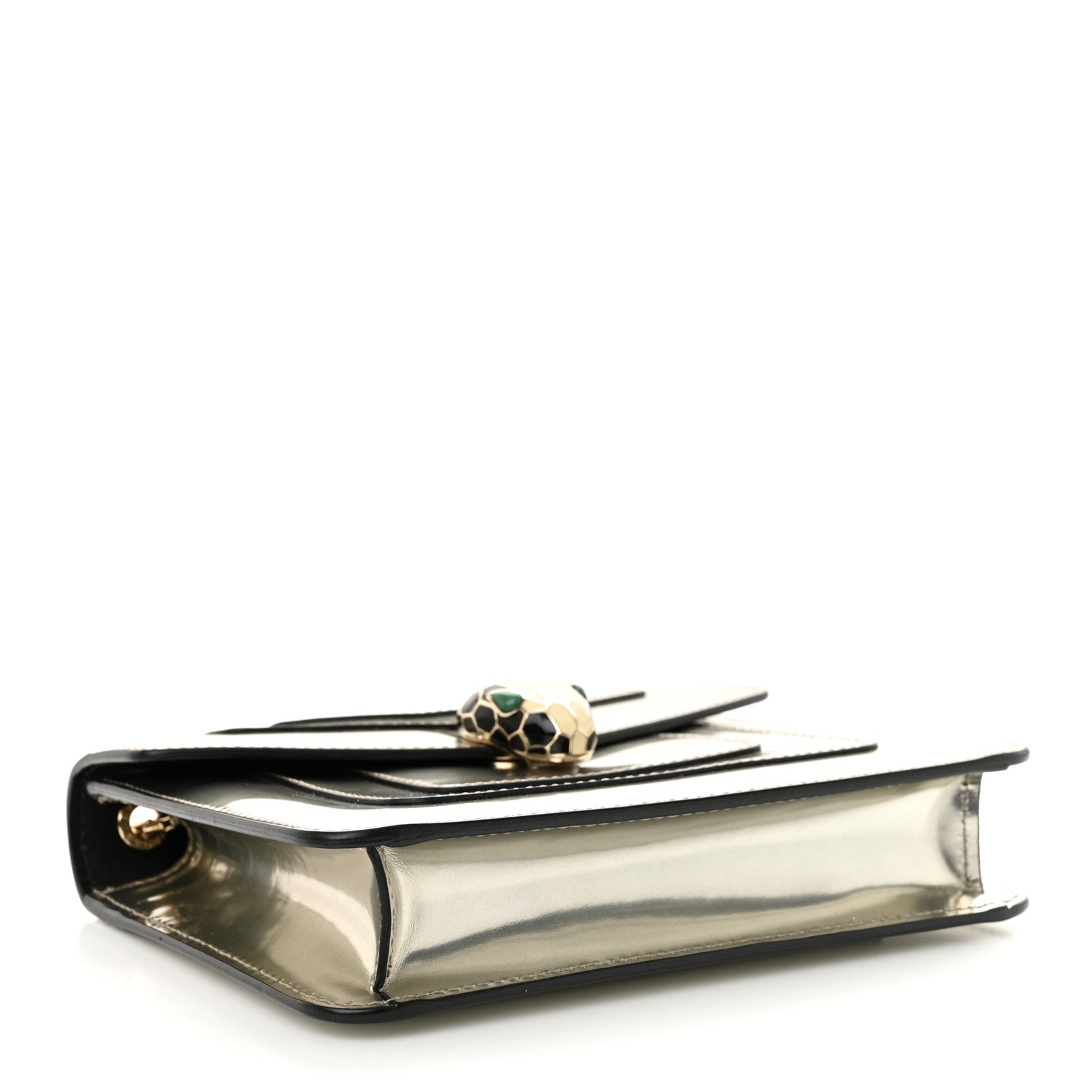 Metallic Calfskin Small Serpenti Forever Snake Strap Crossbody Bag Silver