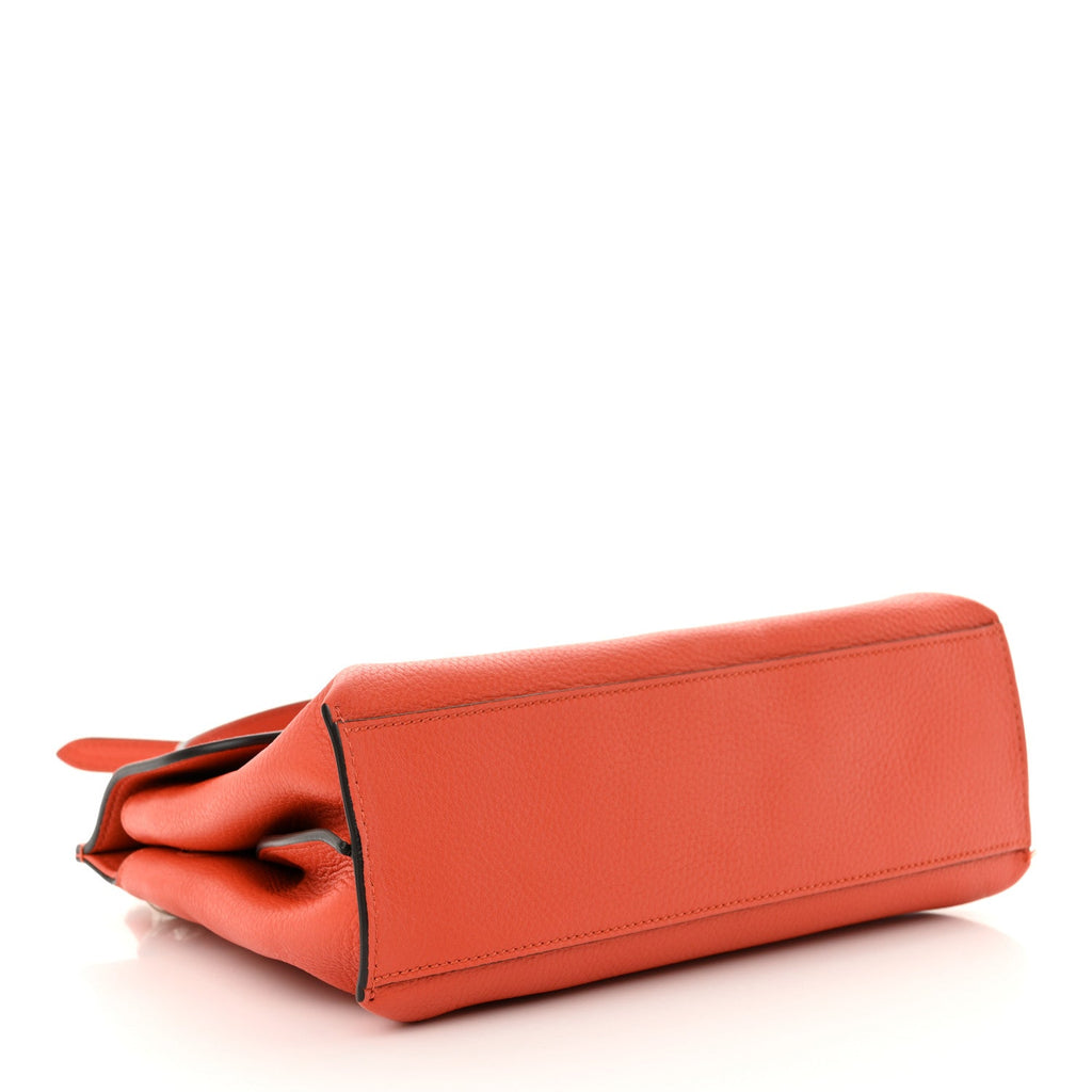 Cellarius Calfskin Small Bamboo Daily Top Handle Bag New Dark Orange