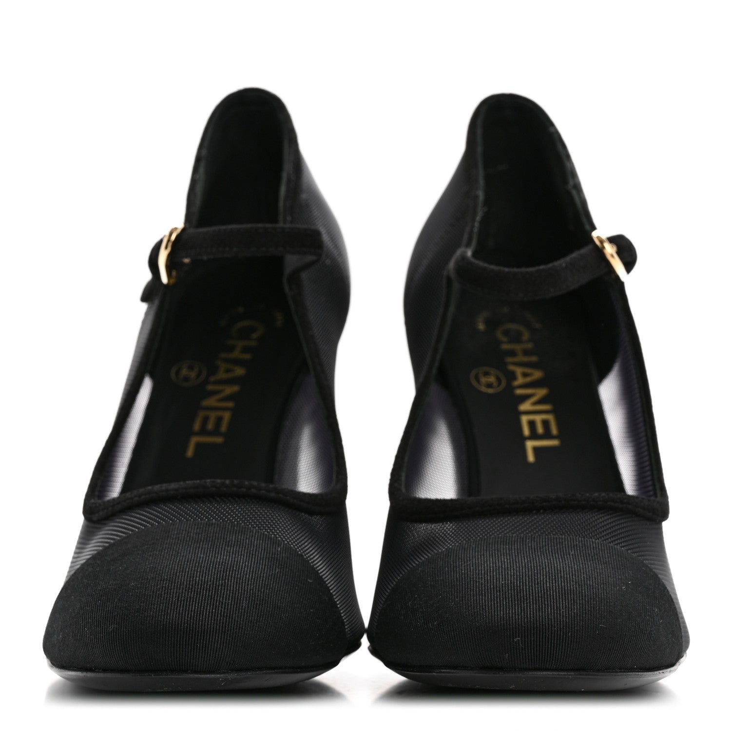 Mesh Suede Grosgrain Pearls Cap Toe Mary Jane Pumps  37.5 Black