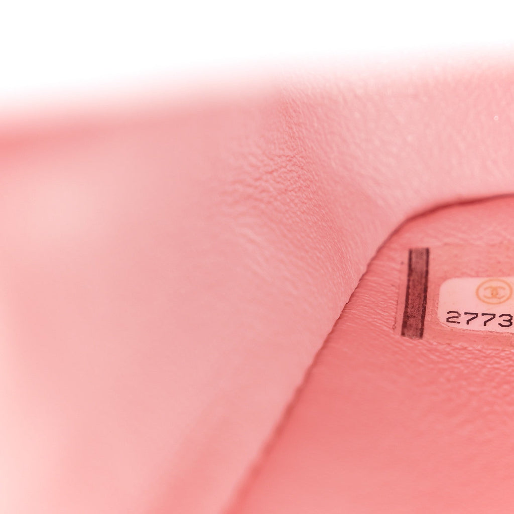 Lambskin Quilted Mini Rectangular Flap Pink