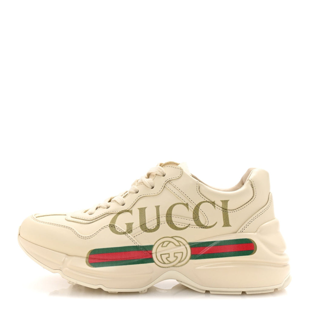 Calfskin Logo Womens Rhyton Sneakers 37 Ivory