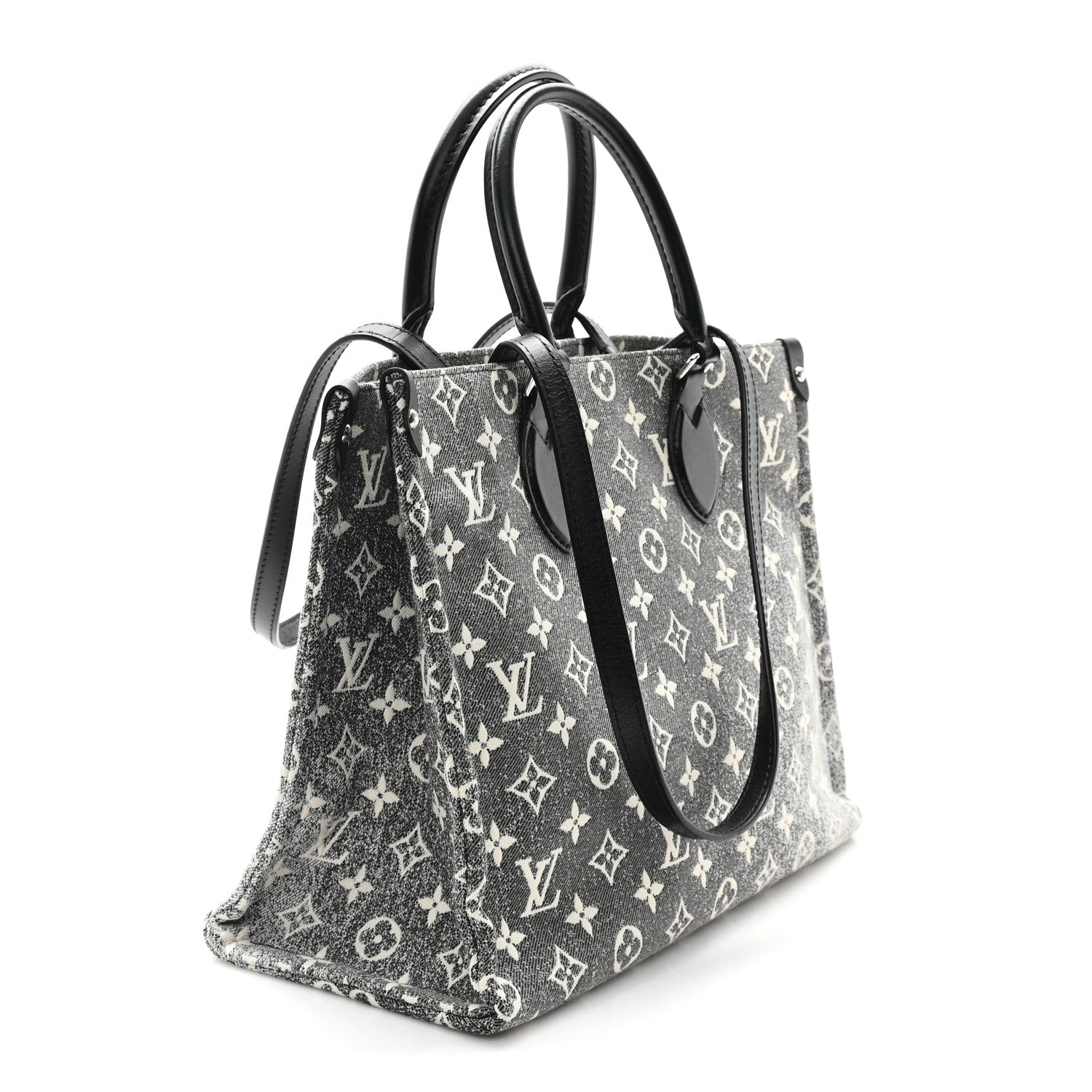 Monogram Jacquard Denim Onthego MM Black