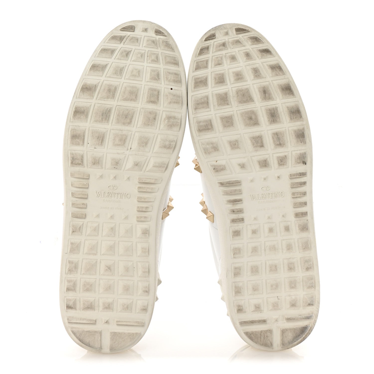 Calfskin Rockstud Untitled Open Sneakers 38 White