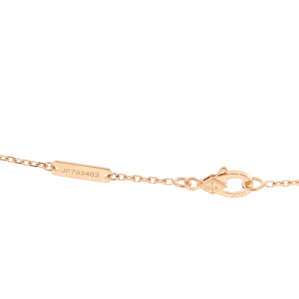 18K Rose Gold Gray Mother of Pearl Vintage Alhambra Pendant Necklace