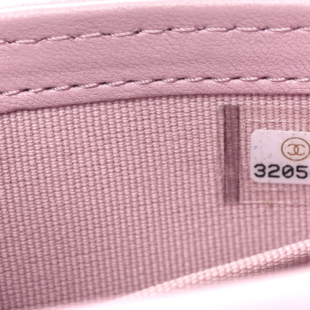 Lambskin Quilted Mini Trendy CC Clutch With Chain Pink