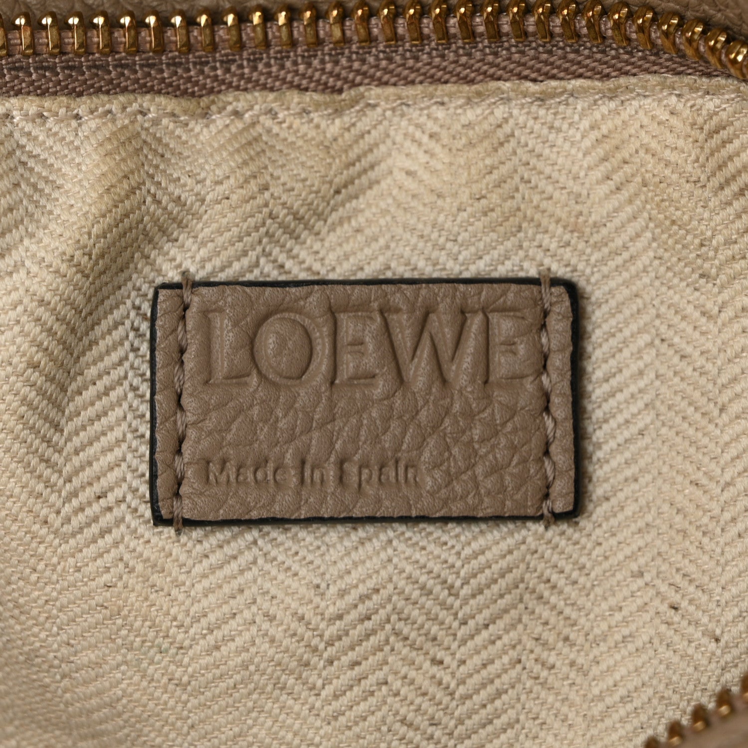 Grained Calfskin Small Puzzle Bag Sand