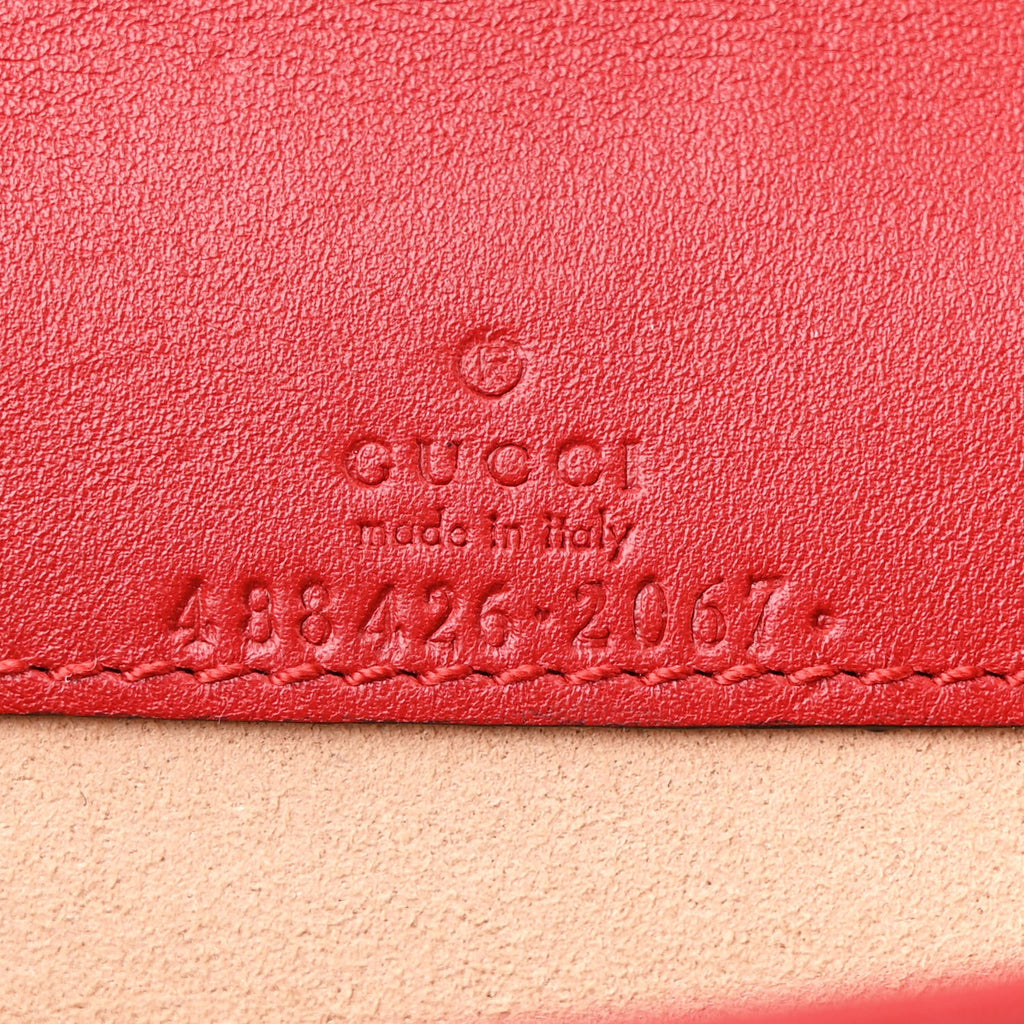 Calfskin Matelasse GG Marmont Mini Bag Hibiscus Red